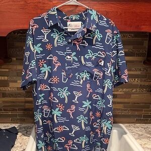 Chubbies Navy Blue Tropical Print Shirt